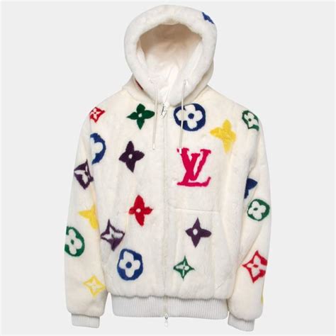 louis vuitton puffer jacket white|Louis Vuitton fuzzy jacket.